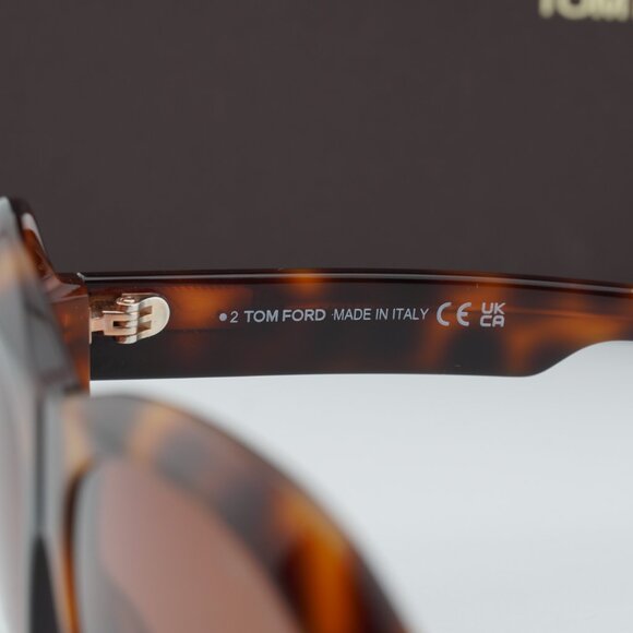 Tom Ford FT1113 53T Inger Geometric Sunglasses - Blonde Havana/Bordeaux - Picture 7 of 9